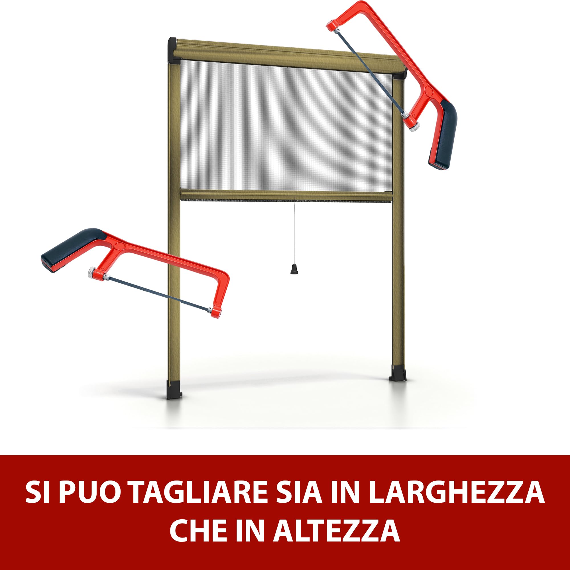 ESTO Zanzariera a rullo per Finestra Diverse Misure e Colori, Zanzariera Finestra Rete, Incasso per Finestre Scorrevole con Rotolo e Telaio Bianco/160 cm/180 cm