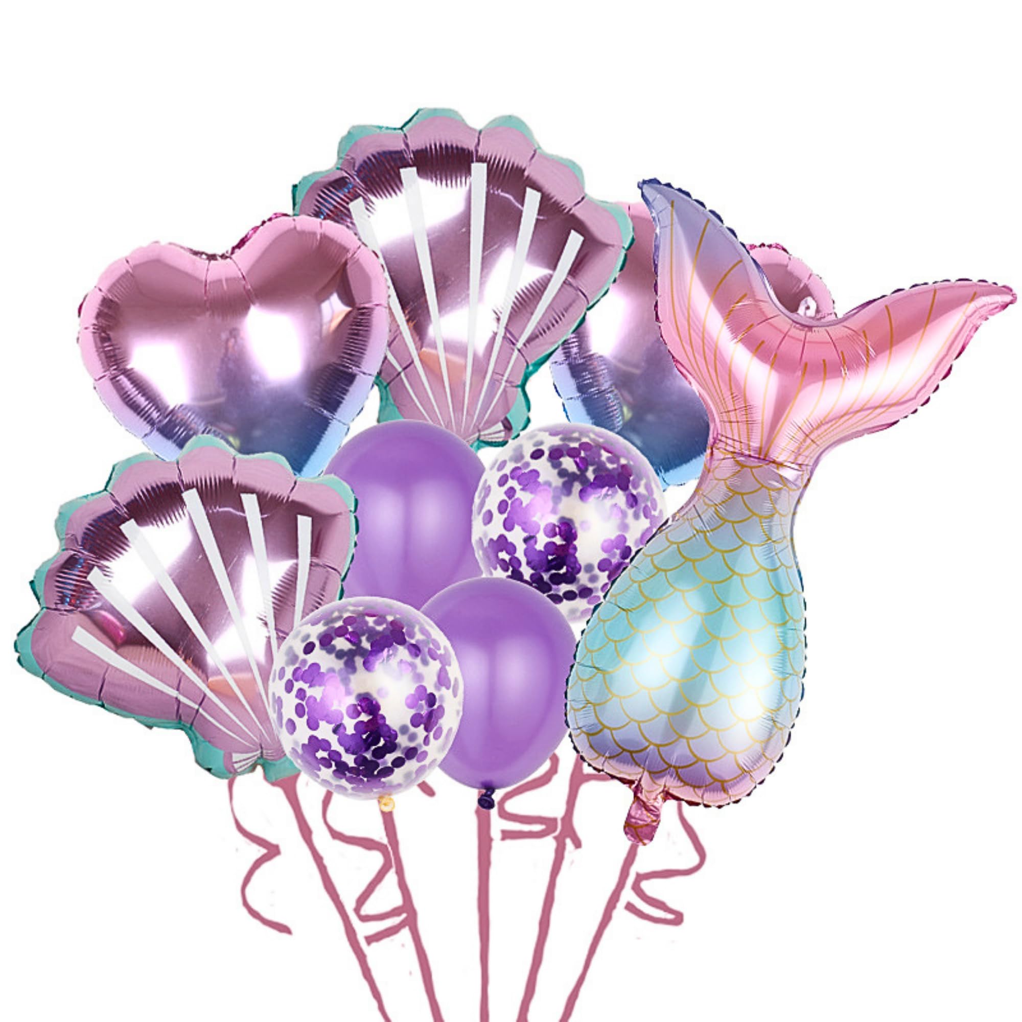 Mermaid Foil Balloons Theme Birthday Decorations Includes Contain Latex, Confetti, Foil Balloons â€“ Party Sparks By ALCR, One Size