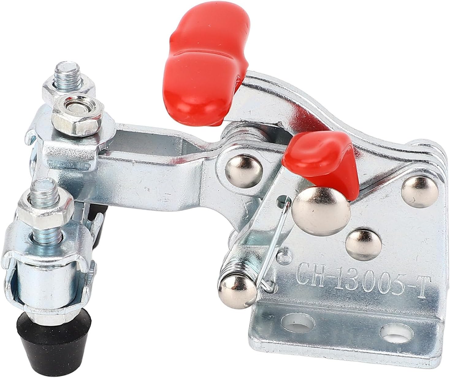 Self Locking Quick Clamp, Adjustable Opening Double Head Anti Vibration Toggle Clamp with 68kg Holding Capacity, for Woodworking Equipment Installation Mechanical Operating