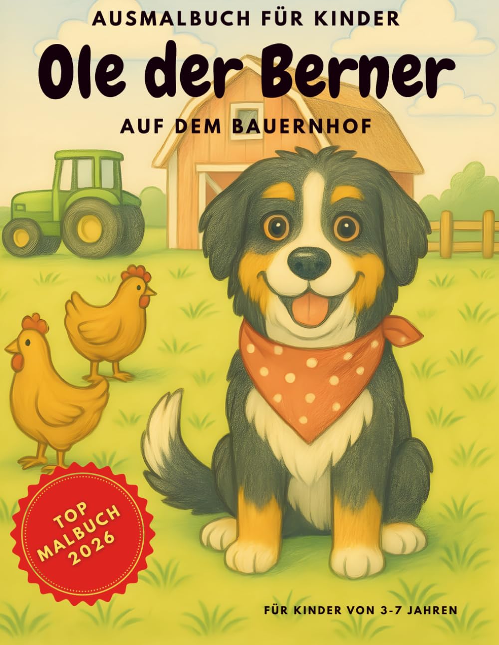 Ole der Berner auf dem Bauernhof – Ein fröhliches Ausmalabenteuer für Kinder: Lustige Ausmalbilder rund um den Berner Sennenhund Ole und seine ... auf dem Land – liebevoll gestaltet für Kinder
