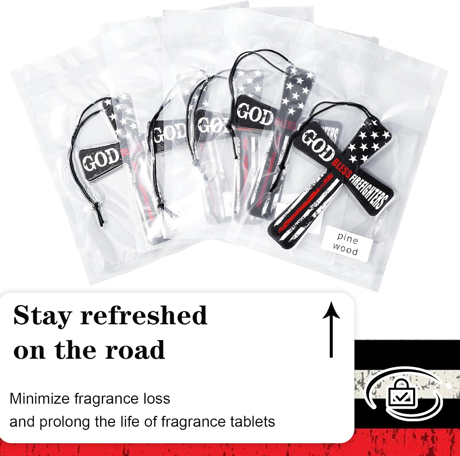 Fumete 24 Pcs Christian Firefighter Gift for Man Cross Car Air Fresheners image 4