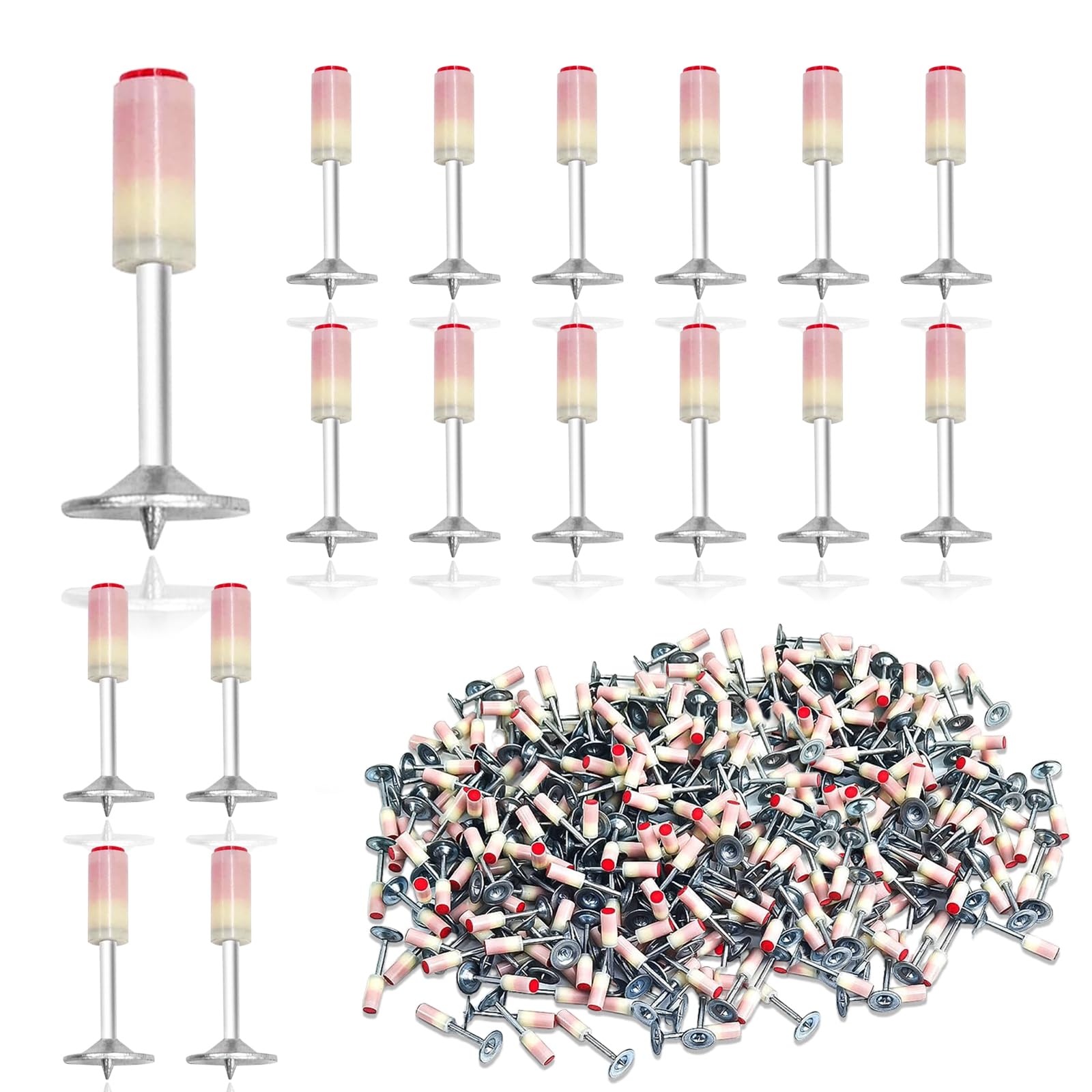 Paquete de 400 Clavos de Acero, 7,3 mm Clavos Redondos de Acero, Mini clavos para techo, Clavos Redondos, Clavos de hormigón, Adecuados para pared gruesos para techos, Instalación