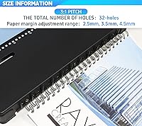 Vista 3 de Rayson TD-132 Wire Binding Machine, 32-Hole Spiral Coil Binder, 3:1 Pitch, Punches 12 Sheets, Binds up to 120 Sheets, Sturdy Metal Construction