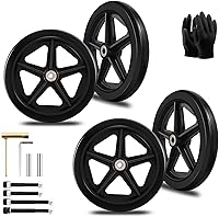 Vista 11 de 2 piezas de ruedas de repuesto de sillas de ruedas de 6 pulgadas para andadores - Material de goma respetuoso con el medio ambiente, neumáticos