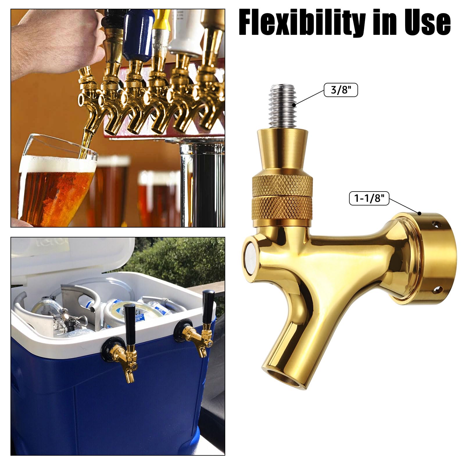 Amazon.co.jp: Golden Beer Faucet Keg Tap蛇口、すべての304