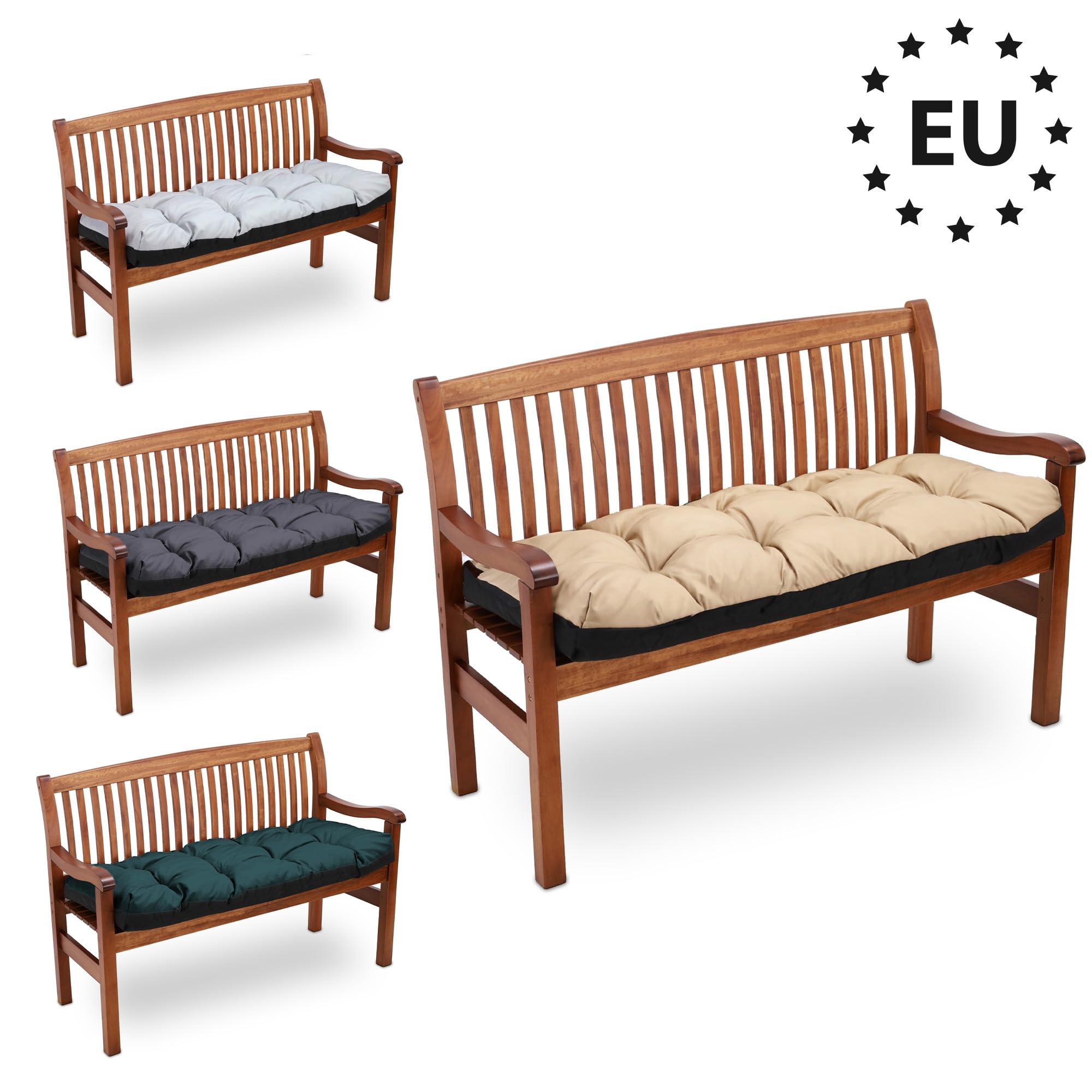 Amazinggirl Cuscino per Panca da Esterno 180x50 cm per Panchina Dondolo & Giardino - Cuscino Panca Cuscini per Panche Seduta Imbottito Comodo Morbido da Interno ed Esterno Beige