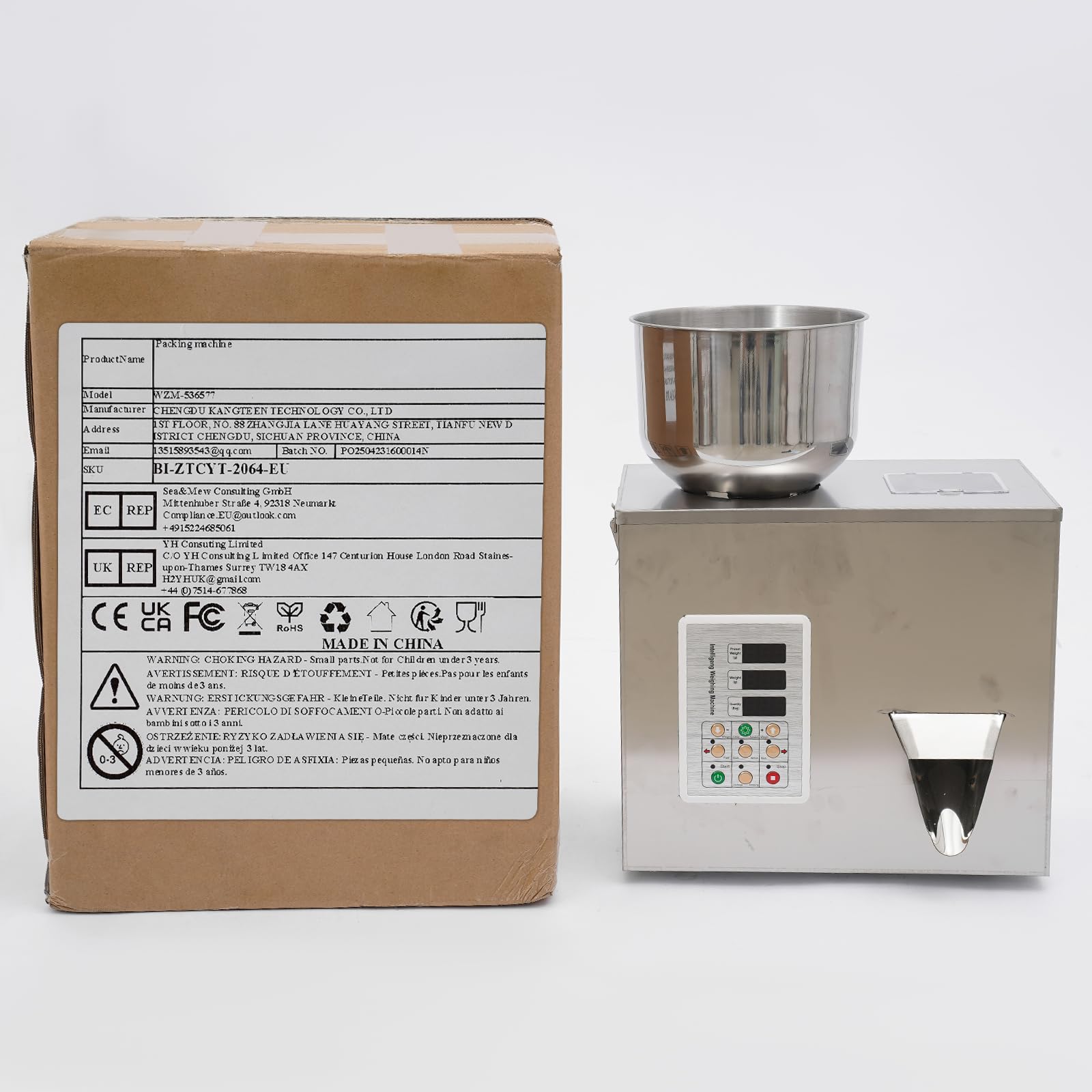 Partikelfüllmaschine, 1-50g Automatische Abfüllmaschine, Einstellung Gewichts und Geschwindigkeit Verpackung, Teilchen-Unterverpackungsmaschine für Dosierung von Tee, Körnern, Reis