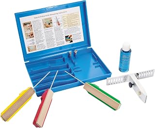 Gatco Edgemate 3-Stone Knife Sharpening System with Clamp, for Kitchen, Utility, and Outdoor Cutlery (10003)