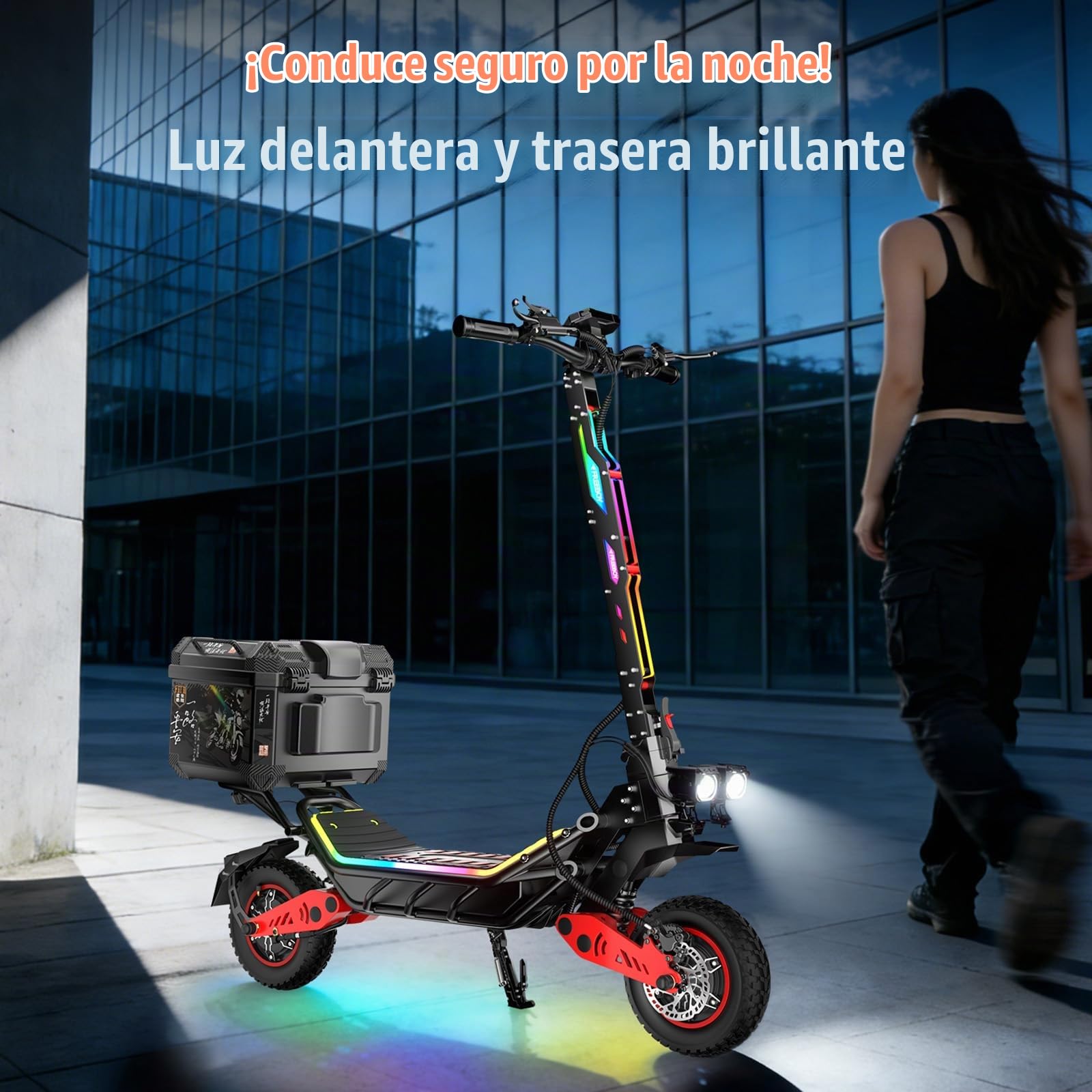 HWWH P10 Patinete Eléctrico Doble Motor | Batería Litio 60V 28Ah, Autonomía 70-80km, Carga máxima 150kg, Ruedas inflables 12", Frenos hidráulicos dobles