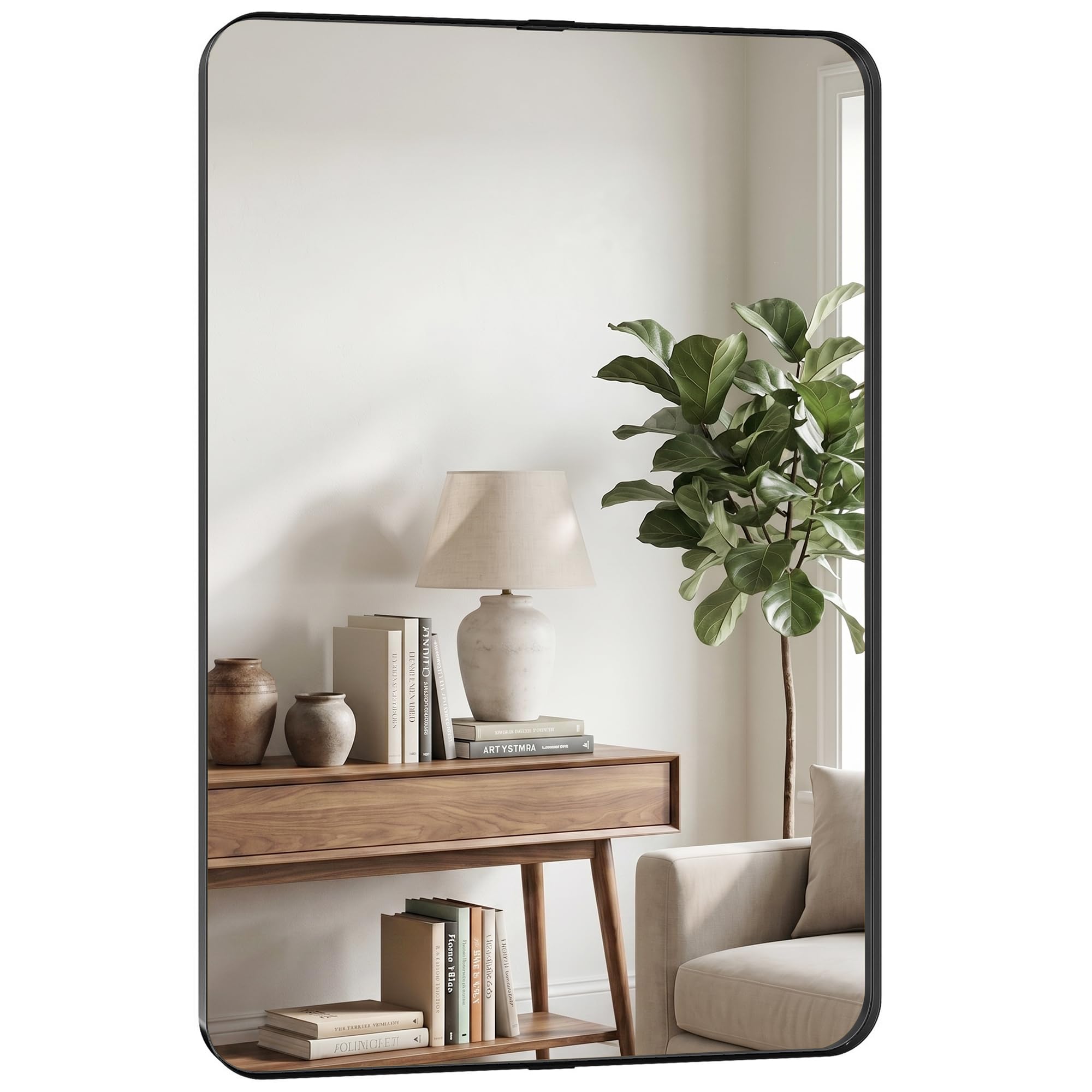 Homcom Rectangular Wall Mirror90 X 60 Cm Wall Mounted Bathroom Mirror from B&Q