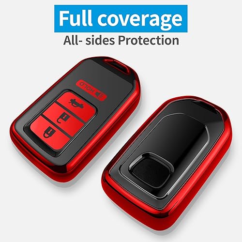 Miniatura 40 de Tukellen Funda para llavero Honda, funda de protección completa de TPU suave premium para Honda Accord Civic CRV Pilot Ridgeline Odyssey Passport