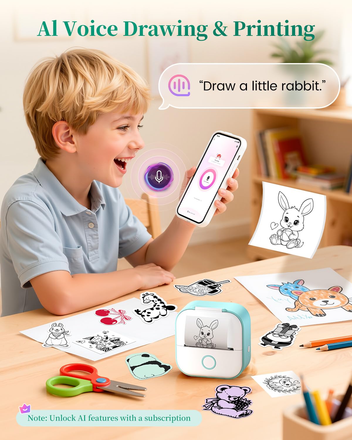 Mini Stampante Portatile T02 Stampa Etichette Adesive Termica Senza Inchiostro Tascabile
