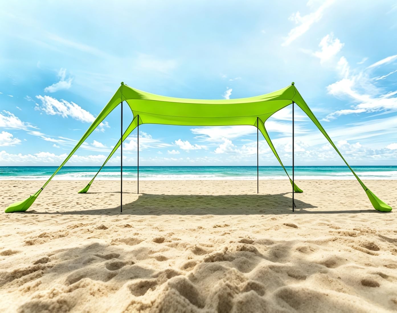 Plażowa markiza namiotowa 10 x 10 FT plażowy filtr przeciwsłoneczny anty-UV przenośny parasol dla 5-8 osób (zielony-XL)