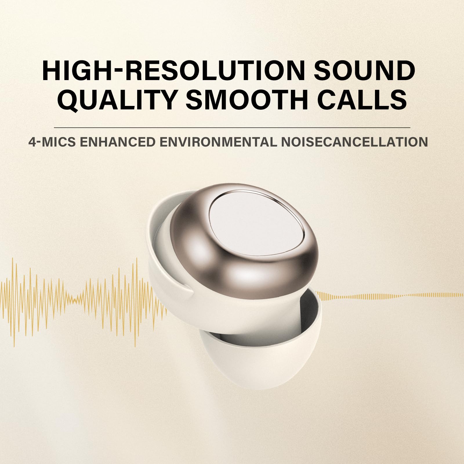 Doubc Mini Schlafkopfhörer Bluetooth 5.4 Kopfhörer, in Ear Kopfhörer Kabellos mit 25 Stunden Akkulaufzeit, Weiche Ohrhörer Schlafen Sleepbuds, Sanfter Klang Bequem Tragen ohne Druckgefühl, Beige