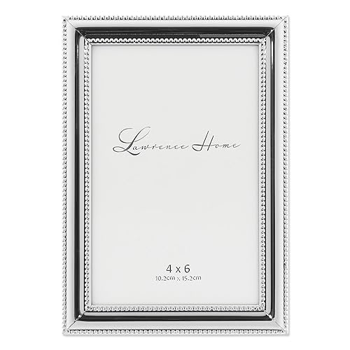 Lawrence Frames 510746 4x6 Metal Picture Frame Silver-Plate with Delicate