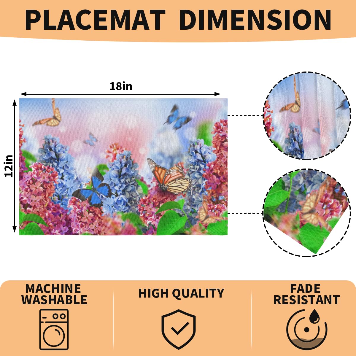 Personalized Kids' Mermaid Placemat - 11 by 17 Inch, 2-Sided, Easy Clean Laminated Vinyl Place Mat