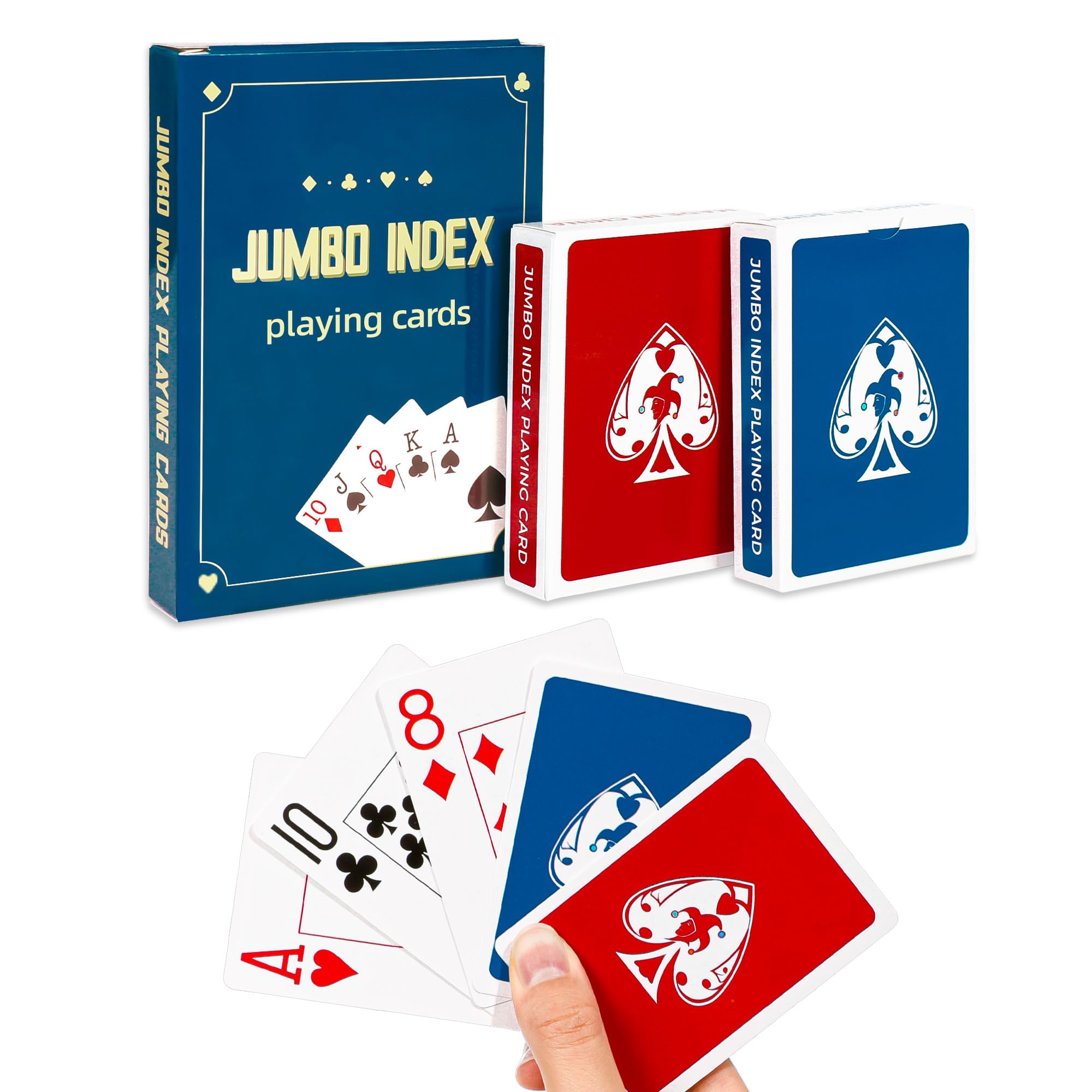 Amazon.co.jp: Fanwer 2デッキ トランプ カード ジャンボインデックス 