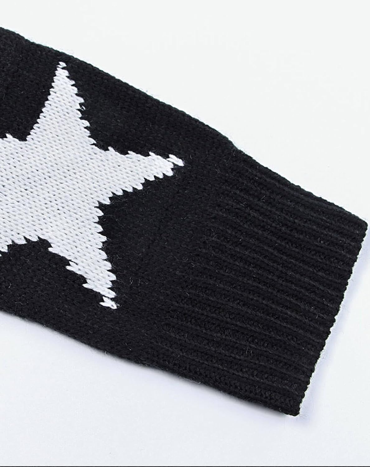 shermie Womens Star Graphic Sweaters Long Sleeve Crew Neck Casual Cable Knit Pullover Sweater - Image 6