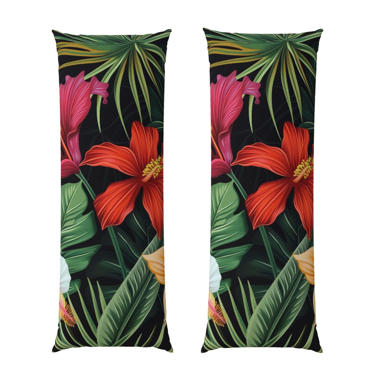 Body Pillow Cover 20x54 Inch, Tropical Flower Print Long Lumbar Pillow Case with Zipper Long Body Pillowcase Decorative for Bed Sofa Bedroom