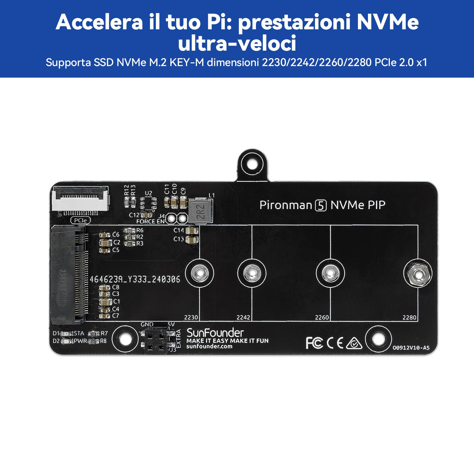 Pironman 5 case Mini PC NVMe M.2 SSD PCIe 2.0/3.0 per Raspberry Pi 5 Hailo-8L, agente AI OpenClaw, dissipatore tower + doppie ventole RGB, modulo OLED 0,96", spegnimento sicuro, HDMI, effetto RGB