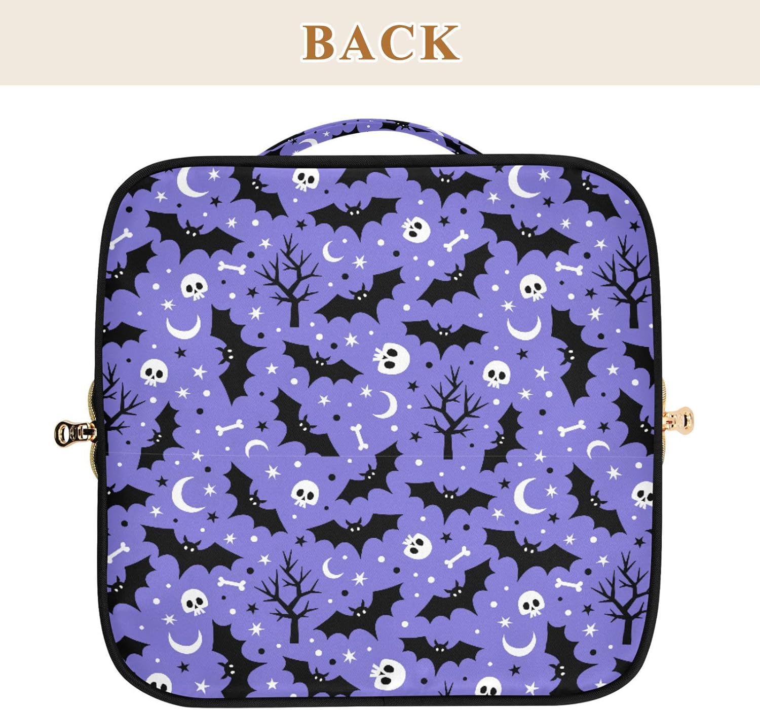 Makeup Organizer Bag, Halloween Bat Travel Makeup Bags Makeup Vanity Case Large Capacity Rhombus Cosmetic Toiletry Bag for Girl Women Ladies - Image 7