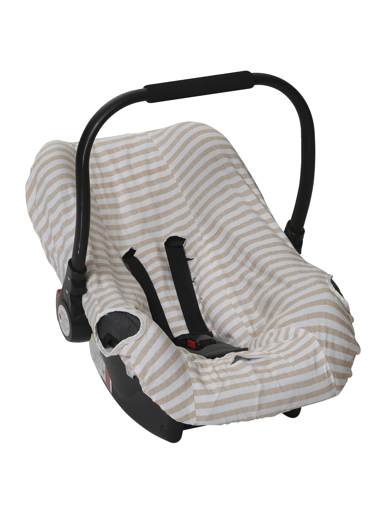 VERTBAUDET Housse élastiquée pour siège coque 0+ rayé beige TU