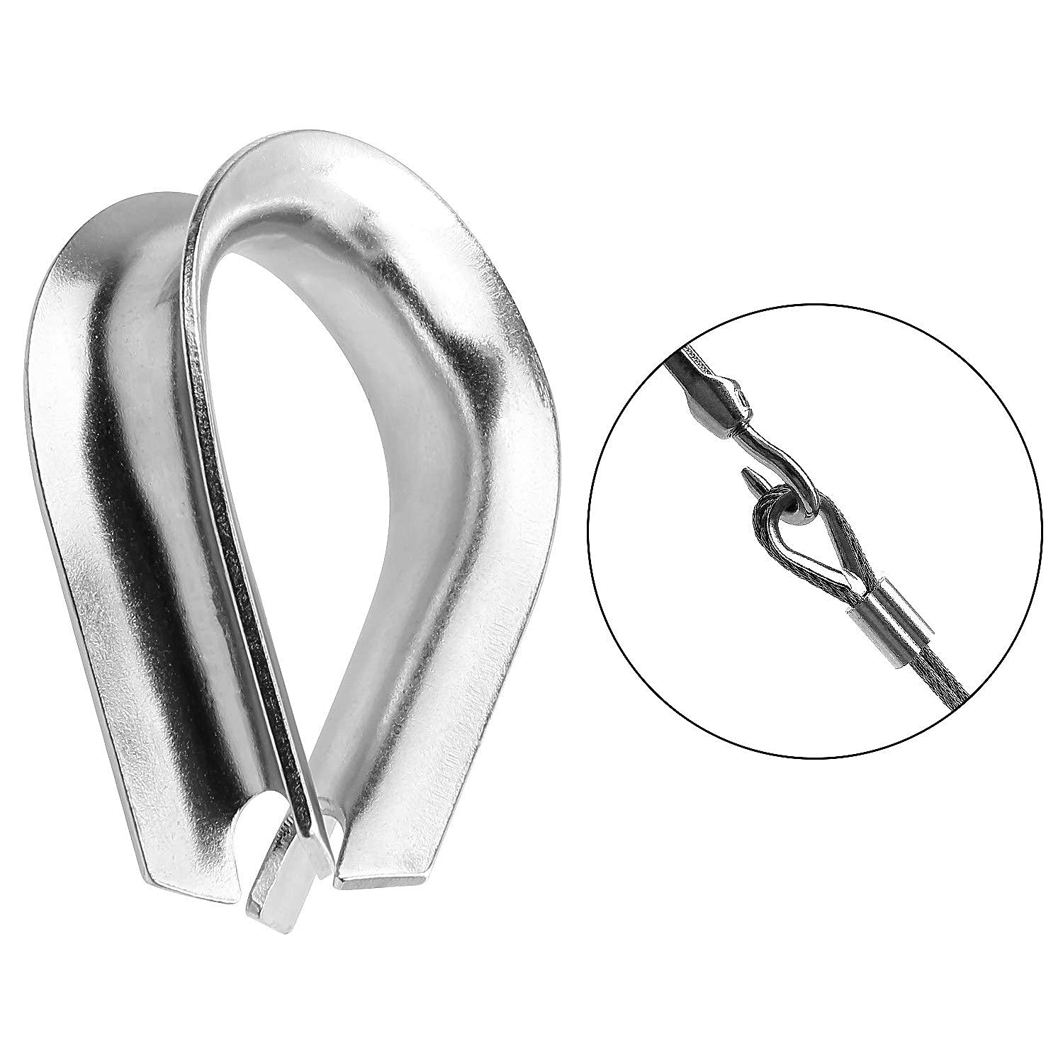 Thimble Rode Snapklik.com : Aconnet 12PCS 1/2 Inch Wire Rope Thimbles M12 Cable ...