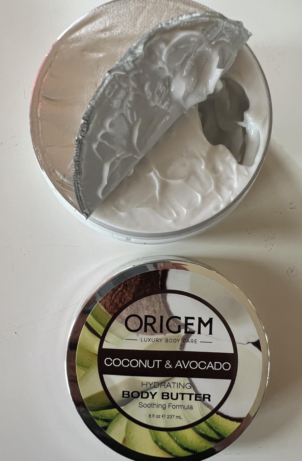 ORIGEM Body Butter for Dry Skin – Deep Hydration & Skin Repair – Coconut, Avocado, Shea & Argan Oil – Vitamin E Moisturizer for Women – Non-Greasy Body Cream – 8 Oz