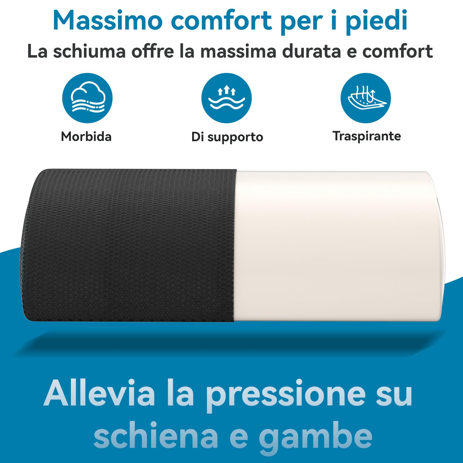 Reposapiés de escritorio de espuma, reposapiés ajustable de espuma viscoelástica con funda lavable, cómodo reposapiés, ergonómico para escritorio, silla de oficina (negro k)