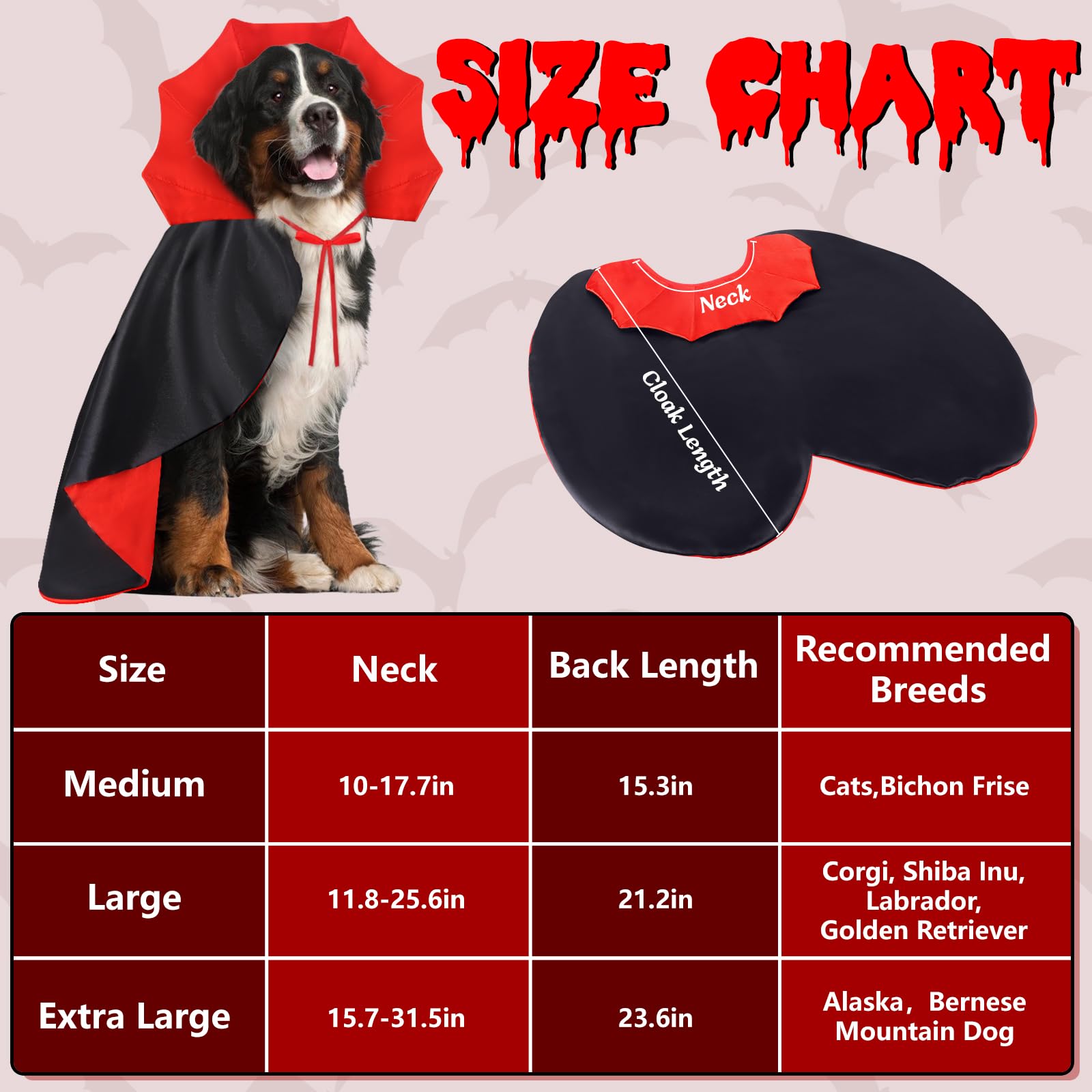 Snapklik.com : Dog Halloween Costumes, Dogs Vampire Costume Devil Cloak ...