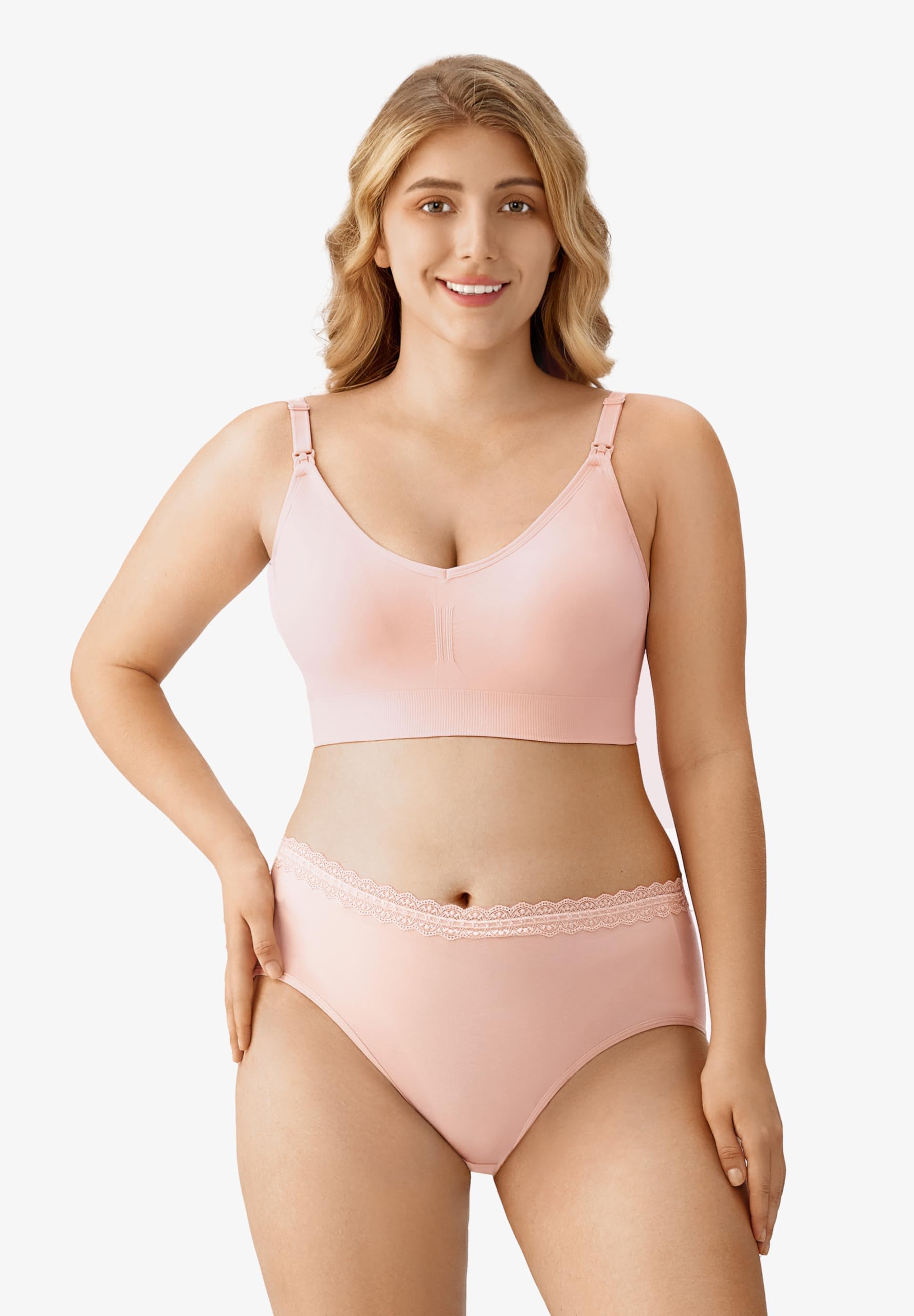 HBselect 3 PCS Reggiseno Allattamento con Estensione Reggiseno Bra Donna Morbido e Traspirante Reggiseno Senza Ferretto e Senza Cuciture