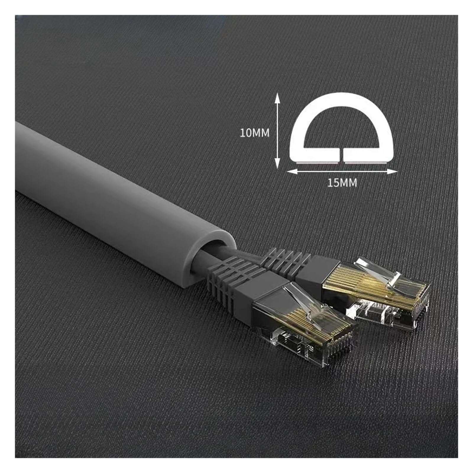 Pasacables Suelo Fundas de Cubierta Cable Suelo PVC, Protectores Cables conducto eléctrico Flexibles, ocultadores autoadhesivos for Pisos(A-Grey,5m)