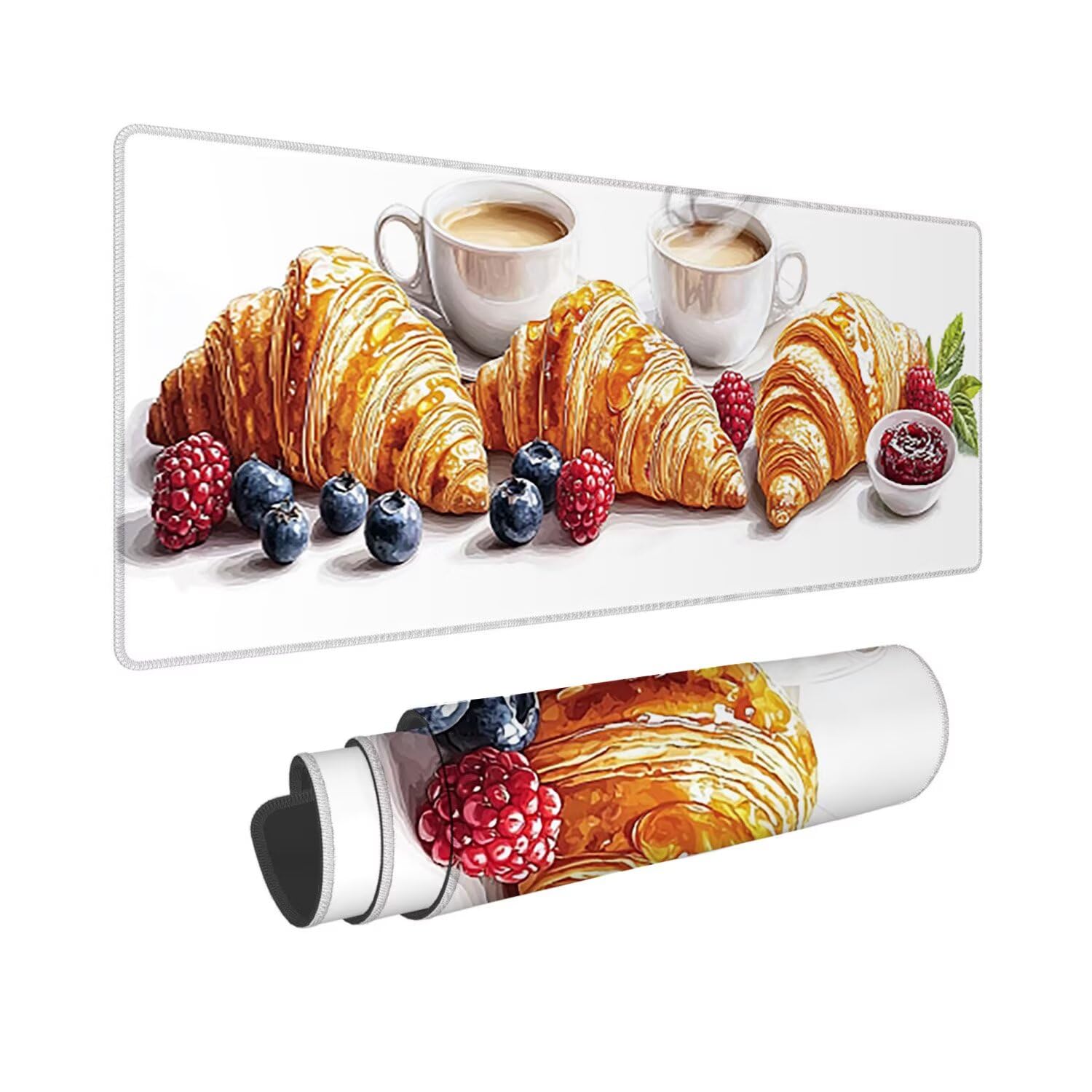 Podkładka pod mysz do gier XXL duża mysz 1200 x 500 mm, duża podkładka pod biurko z antypoślizgową gumową podstawą dla graczy, poprawia precyzję i szybkość (chleb do kawy) o-449