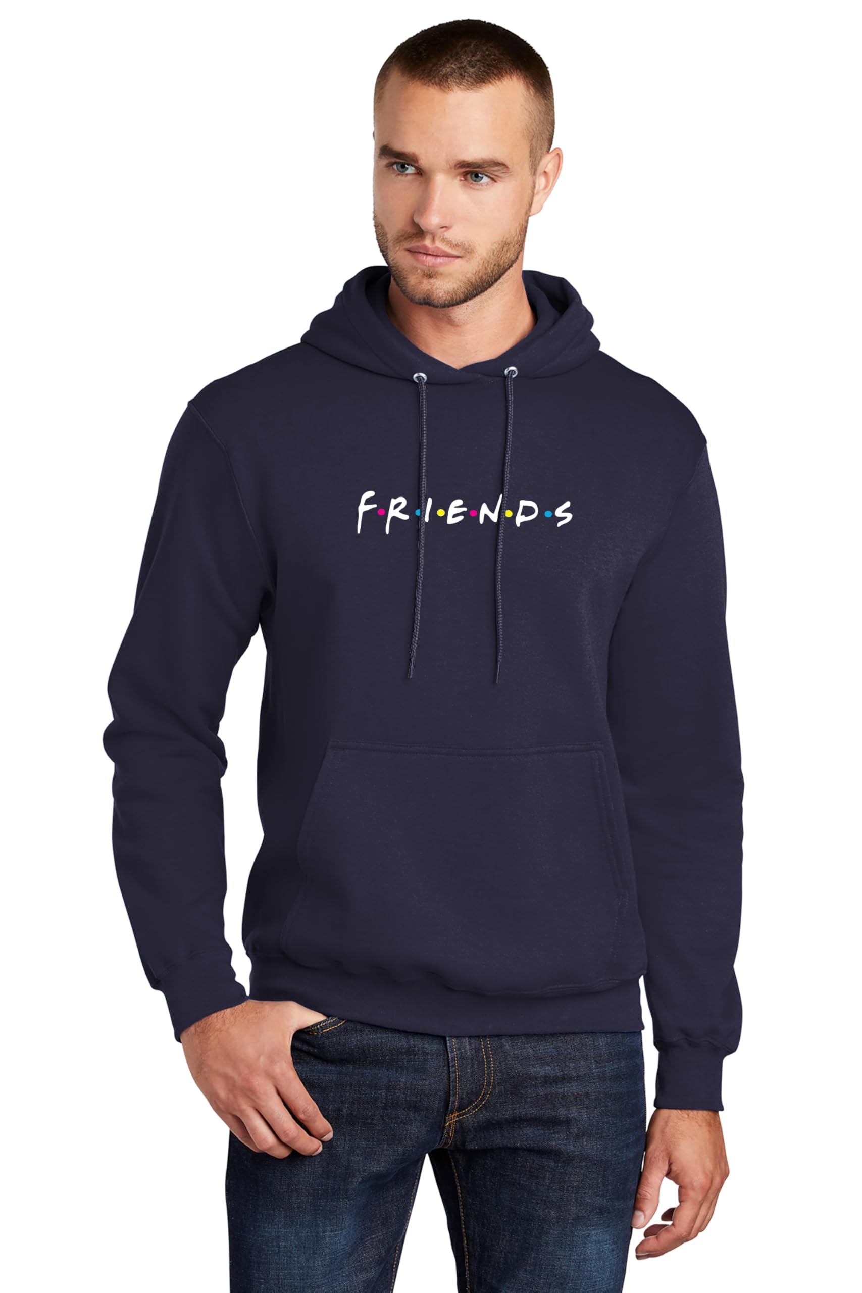 Earthstick Men's Full Sleeve Hooded Cotton Fleece 'Friends' Printed Sweatshirt Hoodie