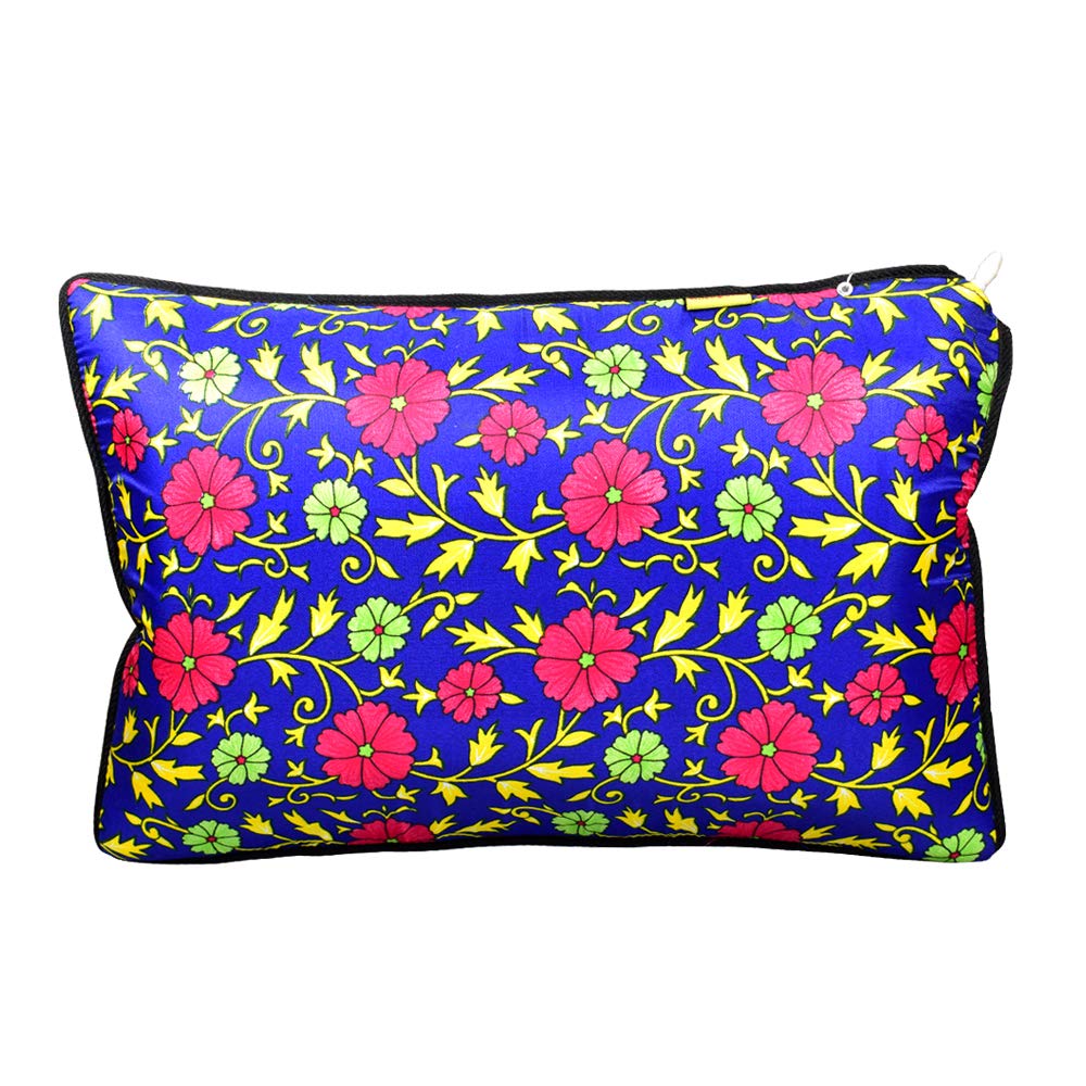 Duckback Synthetic Air Floral Travel Pillow (Blue)-image-32