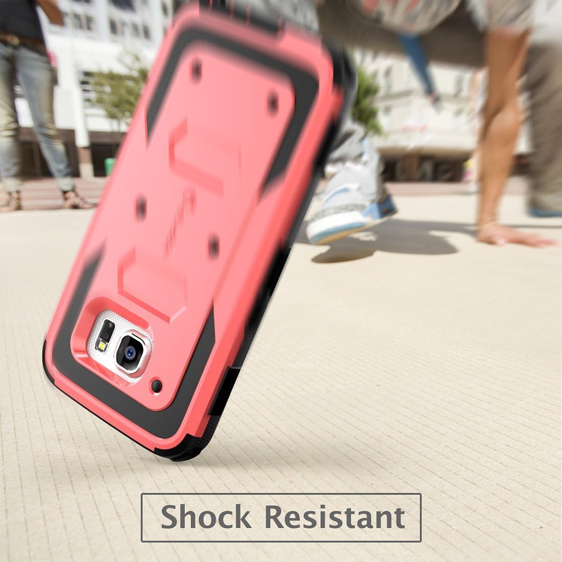 Galaxy S6 Case, Armorbox i-Blason built in Screen Protector Full body Heavy Duty Protection Shock Reduction Bumper Corner for Samsung Galaxy S6 (Pink)
