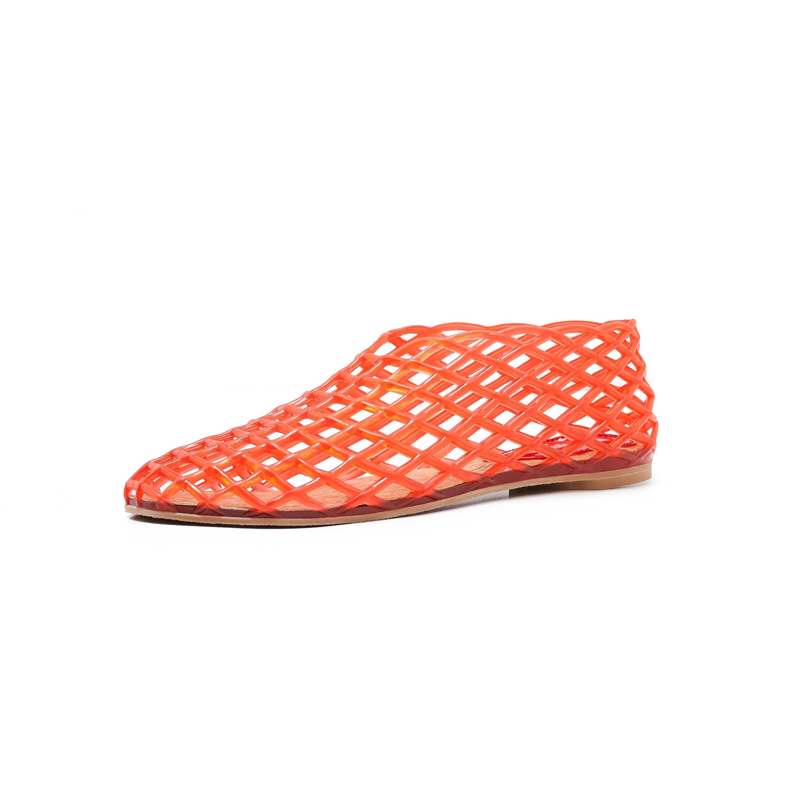 ATBELL Womens Clear Jelly Mesh Flats Trendy Transparent Shoes Soft Cork Insole Lightweight Casual Summer Shoes for Daily Outfits