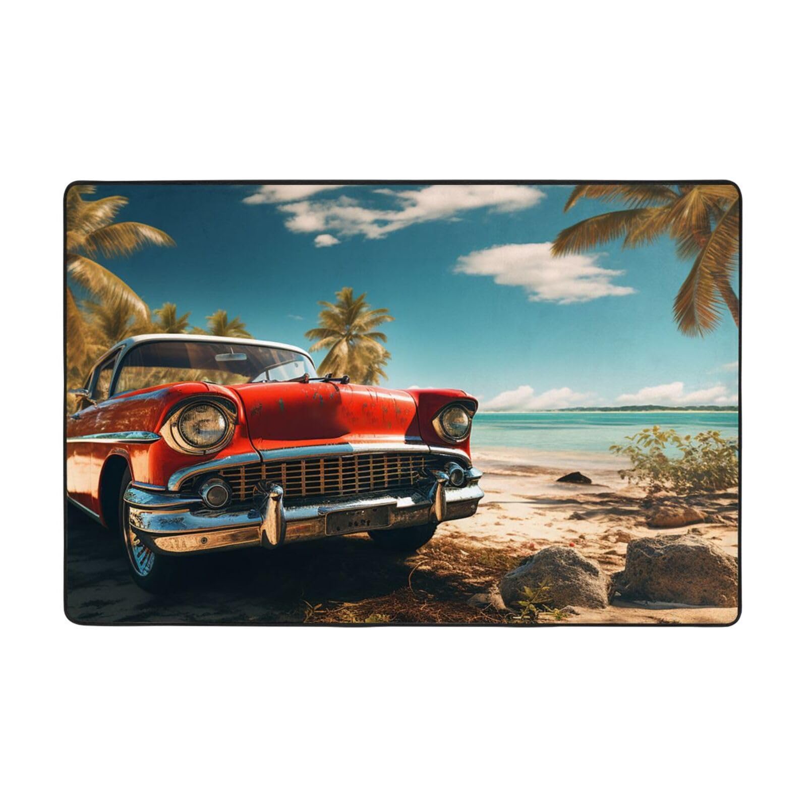 Tapis vintage pour salon et chambre : grand tapis de ferme pour décoration d'intérieur