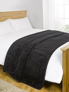 Dreamscene, coperta in pile di visone di lusso per divano letto, morbida, calda, 150 x 200 cm, colore nero