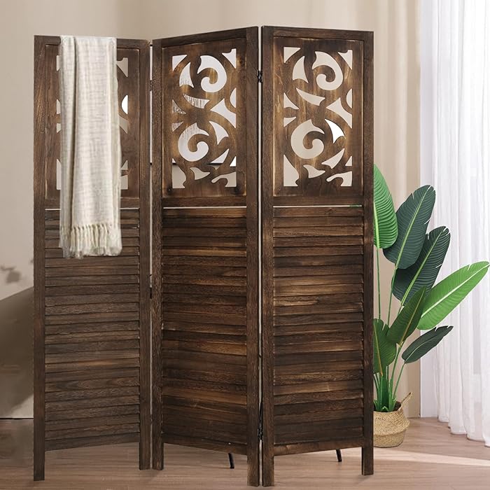 Buy Room Dividers and Folding Privacy Screens, 3 Panel 5.6 Ft Tall Tall