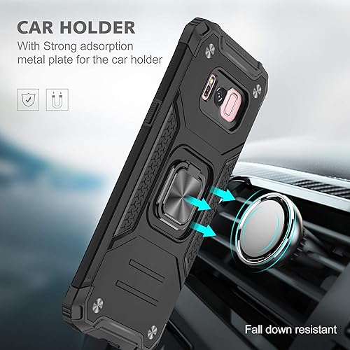 Miniatura 6 de YmhxcY Funda para Galaxy S9, funda para Samsung S9 con protector de pantalla curvado 3D, funda de grado armadura con soporte giratorio,