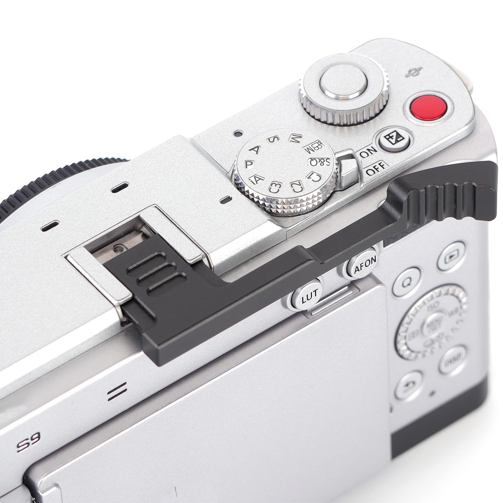 Metalowy uchwyt na kciuki do Panasonic Lumix S9, uchwyt na kciuk ze stopu aluminium z osłoną gorącej stopki, podpórka kciuka, uchwyt do akcesoriów do aparatu Lumix S9, czarny