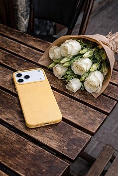Fenza iPhone 17 Pro Max Uyumlu Kılıf Kamera Çerçeveli Darbe ve Çizilmelere Dayanıklı İnce Slim Dokulu Telefon Kılıfı (Sarı)