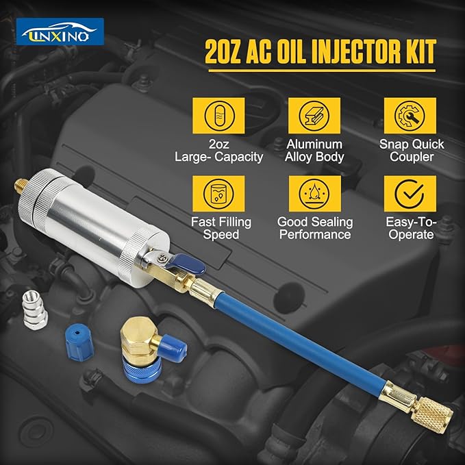 Kit Inyector de Aceite y Tinte para A/C R134A con Conector Rápido miniatura 2