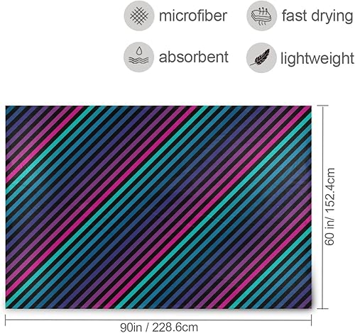 Miniatura 3 de Diagonal Stripes Pattern Bright Ultra-Soft Bed Blanket, Microfiber All Season Use Plush Travel Blankets Adults Kids Home Decor Camping Office Throws