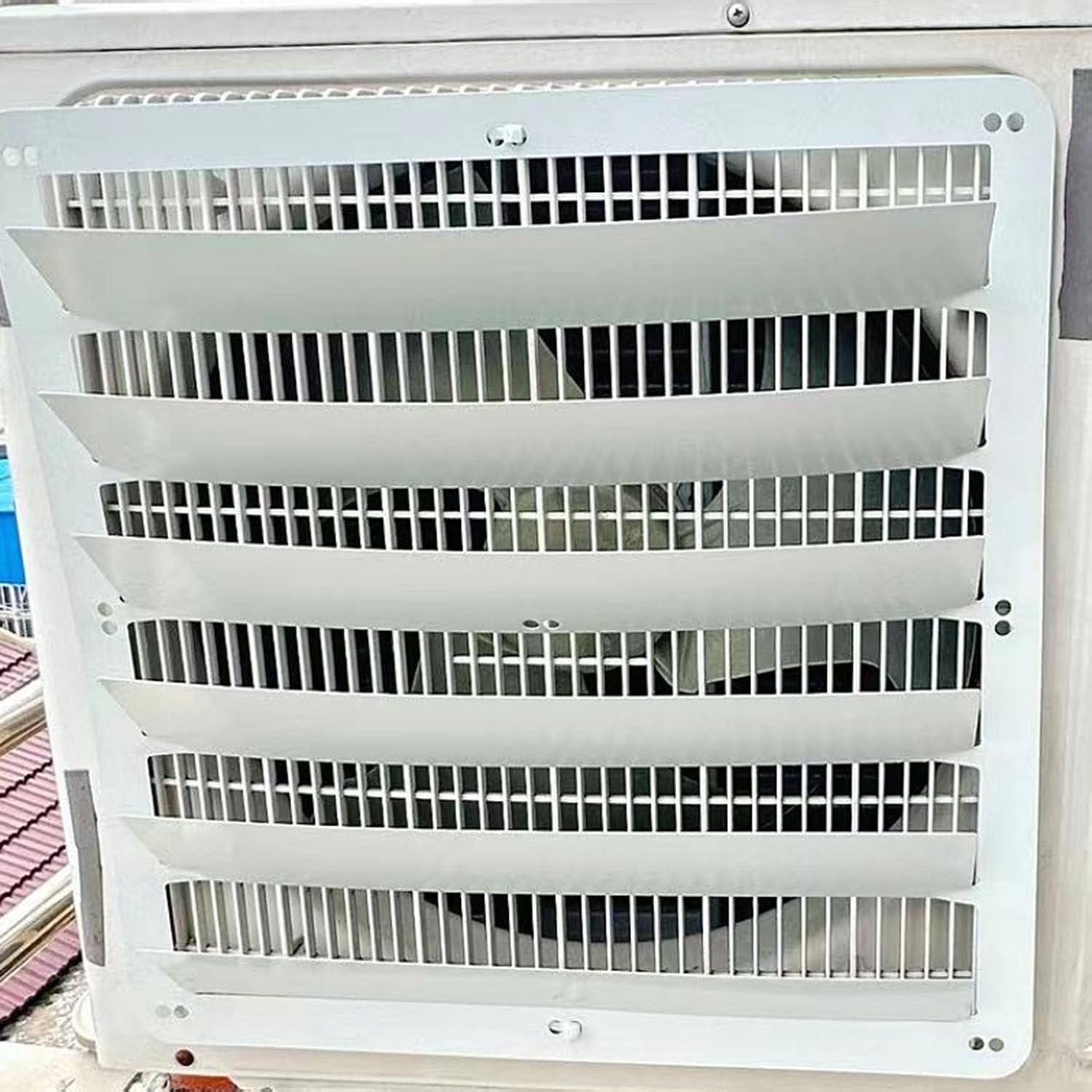 Rejillas Deflectoras De Aire, Cubierta Deflectora De Acero para Guía De Viento, Cubierta De Unidad De Aire Acondicionado para Exteriores, Deflector De Aire Acondicionado Square-45 * 45cm