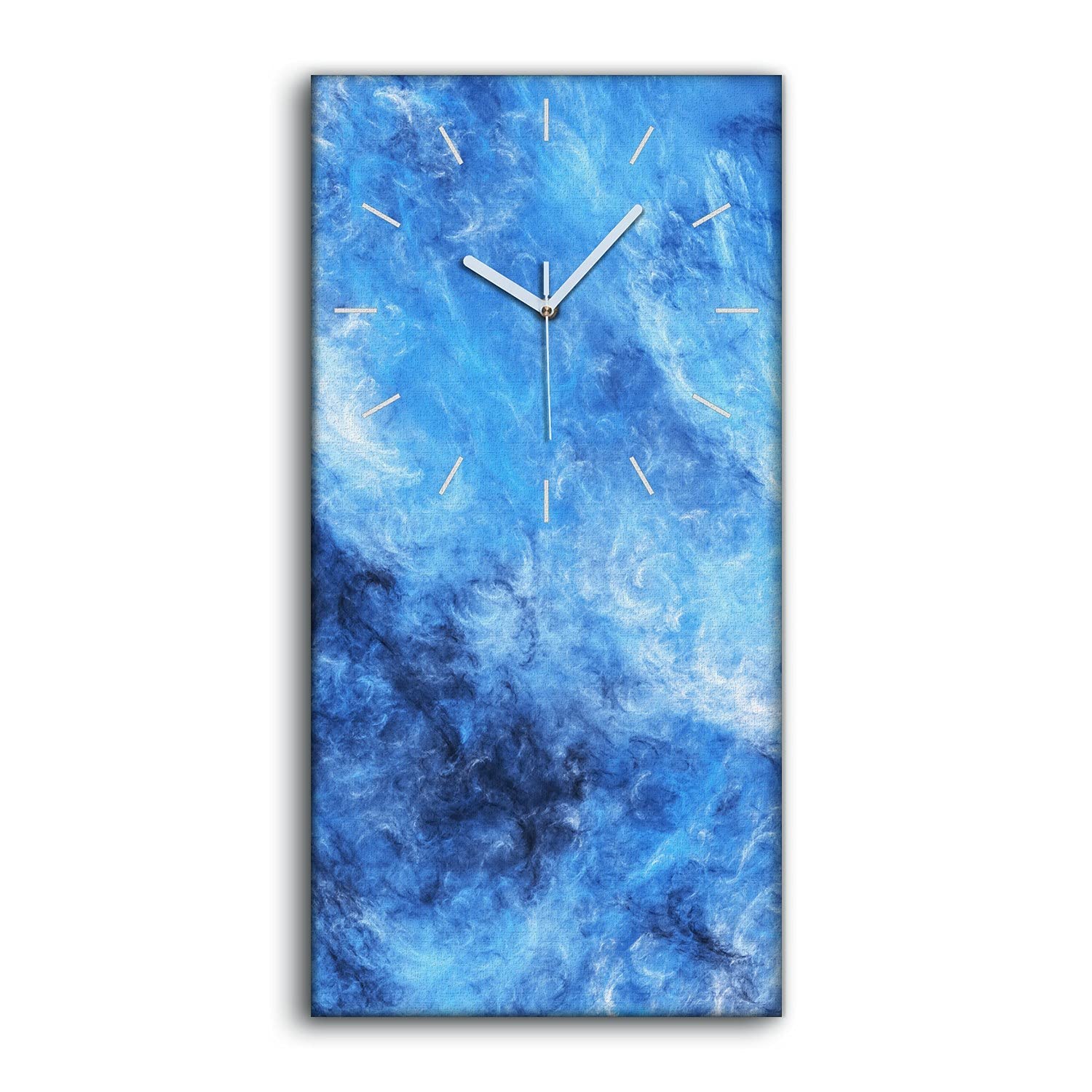 Horloge sur Toile abstraite Coloray 30x60cm image moderne avec aiguilles blanches