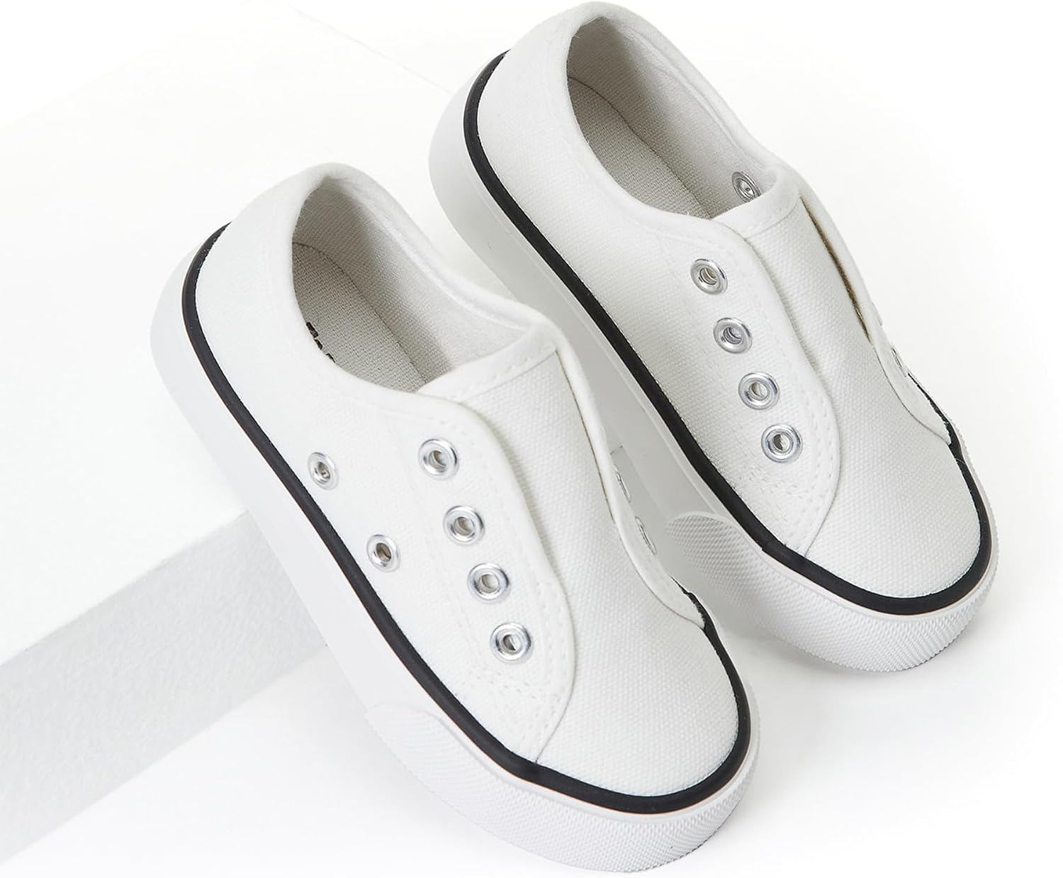 FabKids Kids Sneakers Boys Girls Canvas Shoes Slip On Low Top Footwear for Toddler Little Kid Big Kid