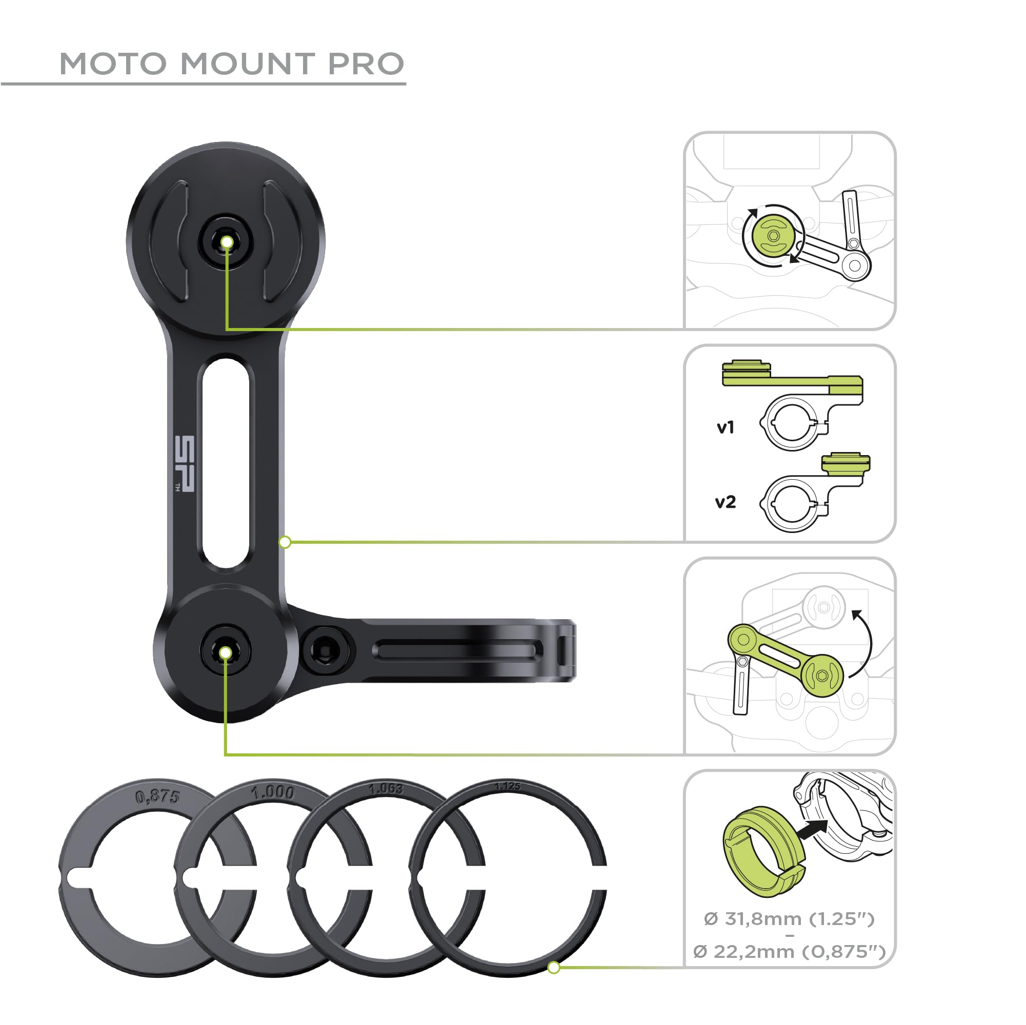 SP CONNECT Moto Bundle II AVM Xtreme | SPC+ | uchwyt kompatybilny z iPhone 17 | uchwyt na telefon komórkowy do motocykla | uchwyt na telefon komórkowy | akcesoria tłumiące wibracje do skuterów