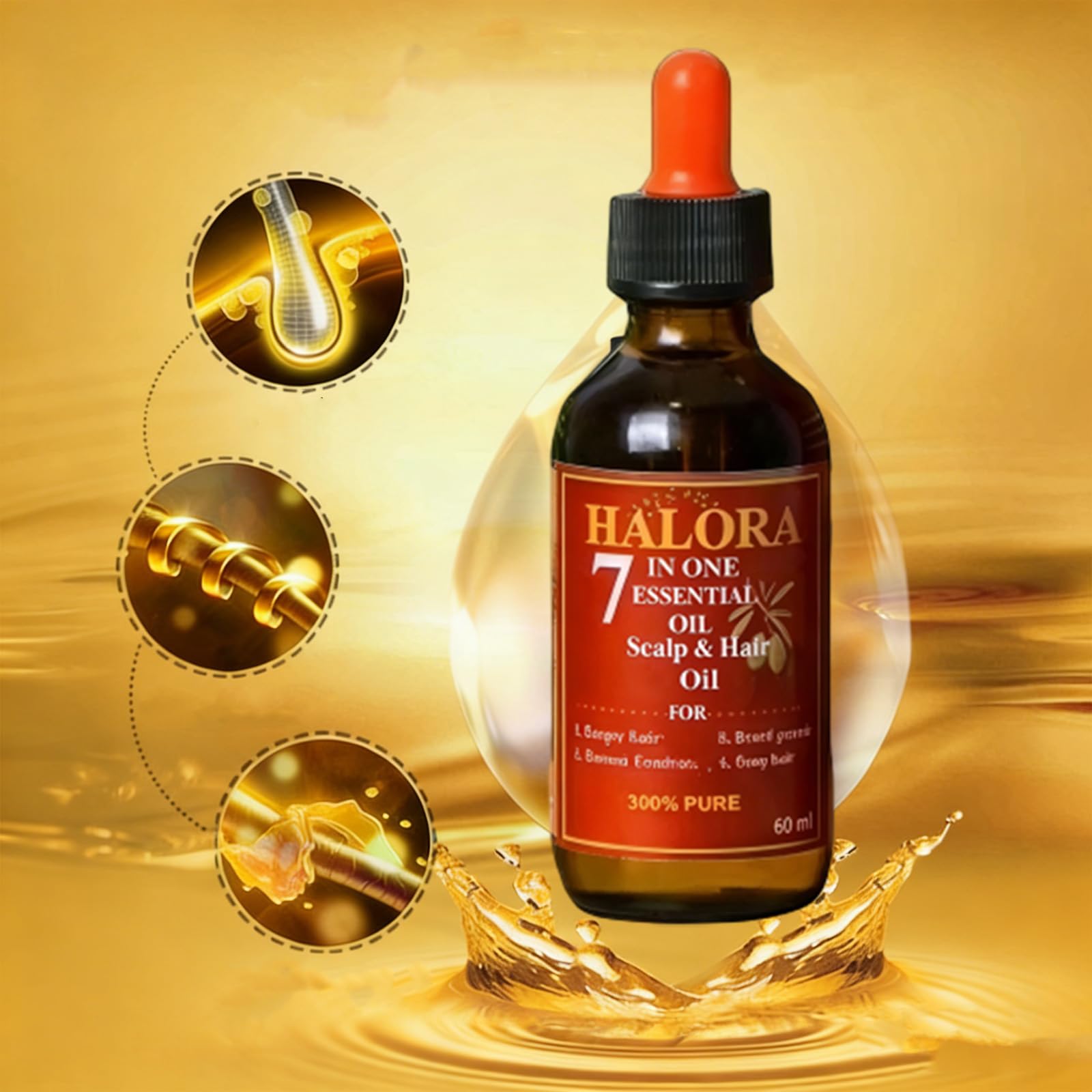 Halora Hair Growth Oil, Lightweight Scalp Nourishing Hair Oil